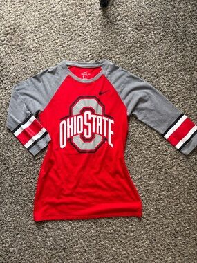Nike Red & Gray Ohio State Baseball Tee